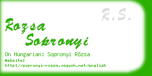 rozsa sopronyi business card