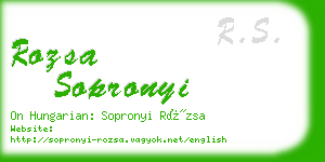 rozsa sopronyi business card